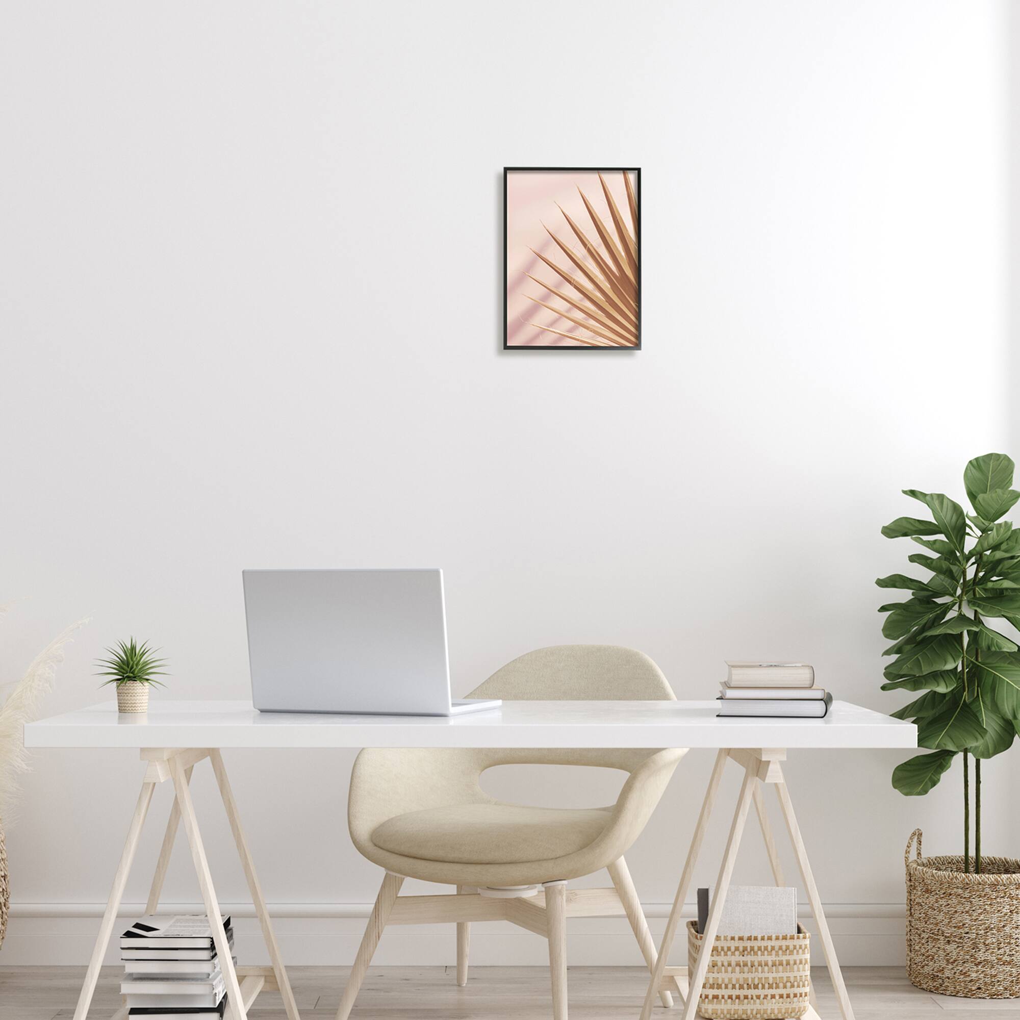 Stupell Industries Palm Frond Photograph Expressive Tropical Plant Sun Bleached Framed Wall Art